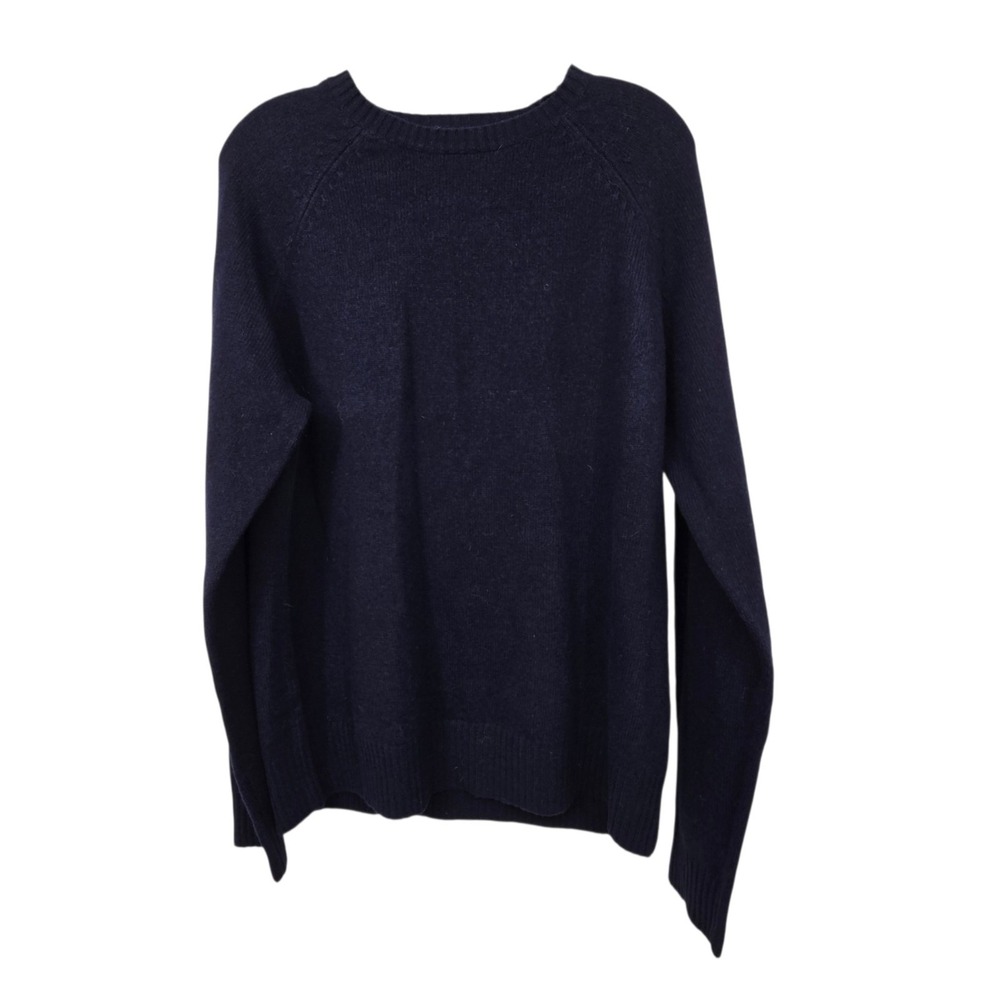 J Crew 100% Lambswool Crew Neck Sweater Mens L Navy Heritage Preppy Classic